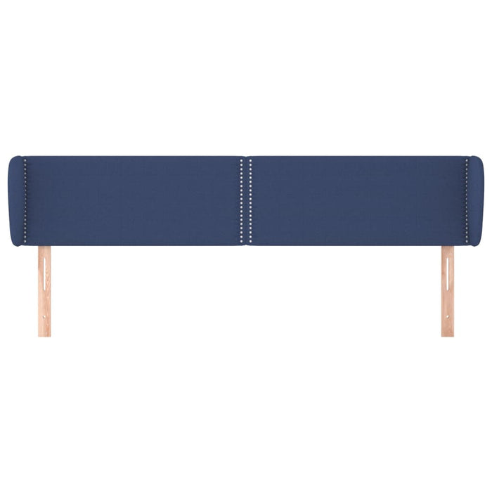 Tăblie de pat cu aripioare, albastru, 203x23x78/88 cm textil - WALTI WALTI