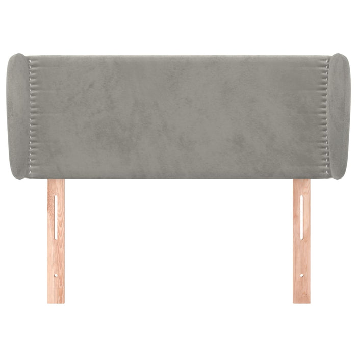 Tăblie de pat cu aripioare gri deschis 83x23x78/88 cm catifea WALTI