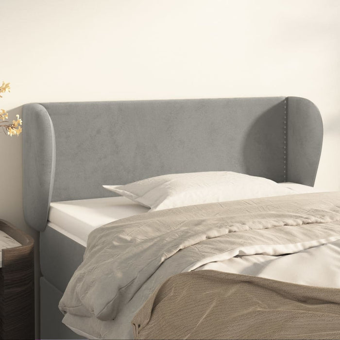 Tăblie de pat cu aripioare gri deschis 83x23x78/88 cm catifea WALTI