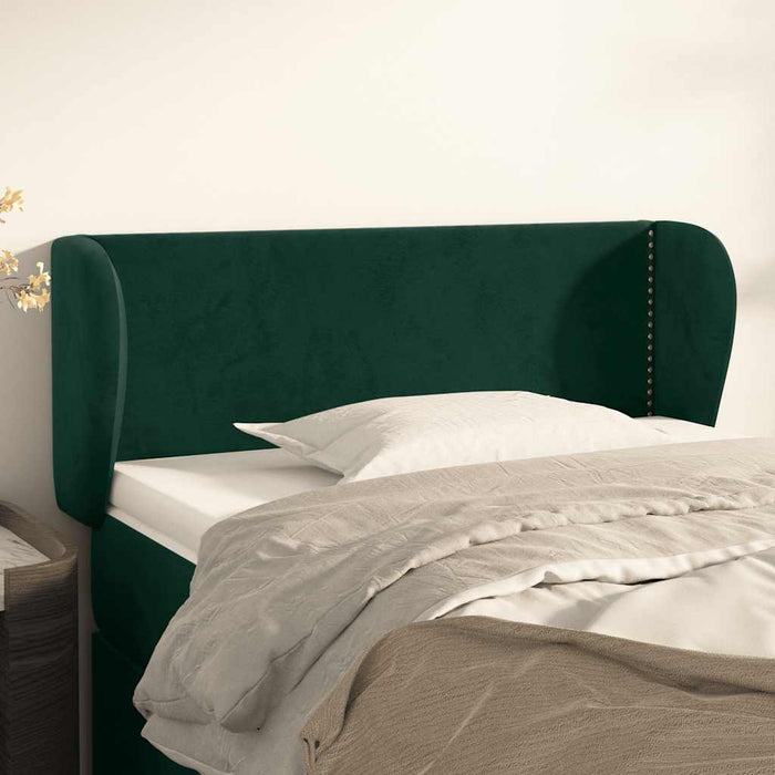 Tăblie de pat cu aripioare verde închis 83x23x78/88 cm catifea - WALTI WALTI
