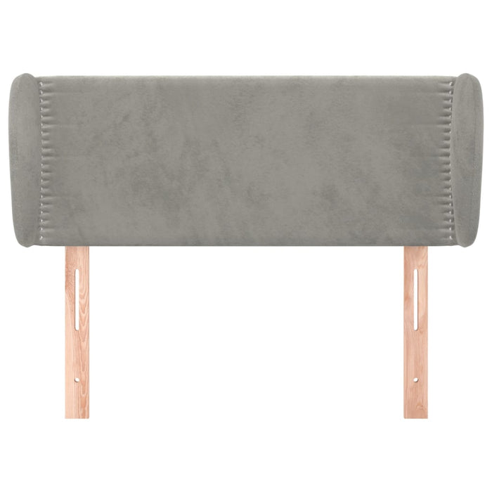 Tăblie de pat cu aripioare gri deschis 93x23x78/88 cm catifea - WALTI WALTI