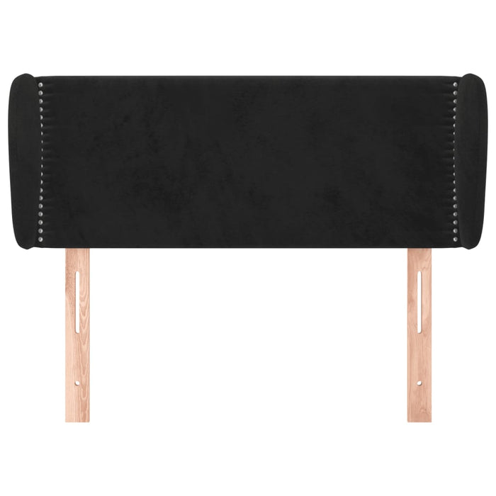 Tăblie de pat cu aripioare negru 93x23x78/88 cm catifea - WALTI WALTI