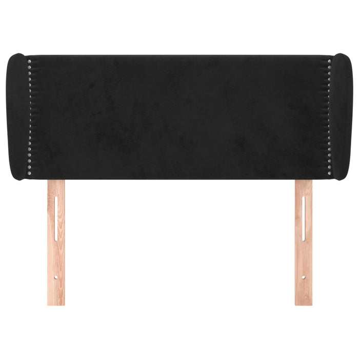 Tăblie de pat cu aripioare negru 103x23x78/88 cm catifea - WALTI WALTI