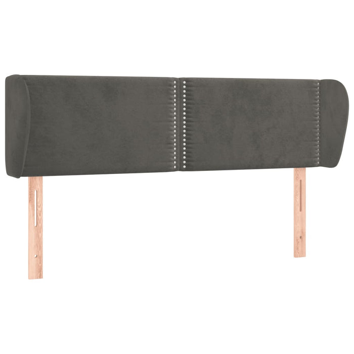 Tăblie de pat cu aripioare gri închis 147x23x78/88 cm catifea - WALTI WALTI