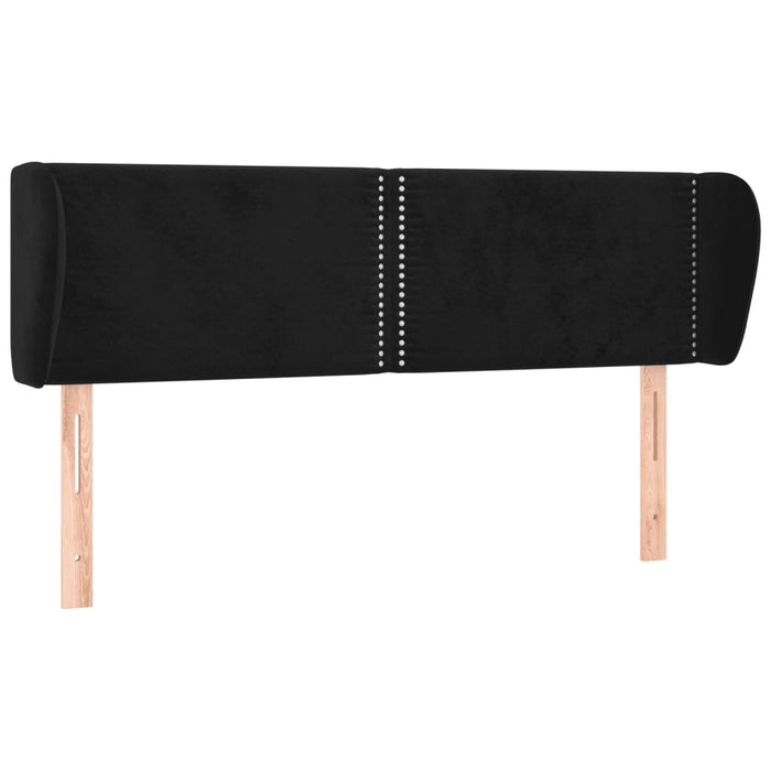 Tăblie de pat cu aripioare negru 147x23x78/88 cm catifea - WALTI WALTI
