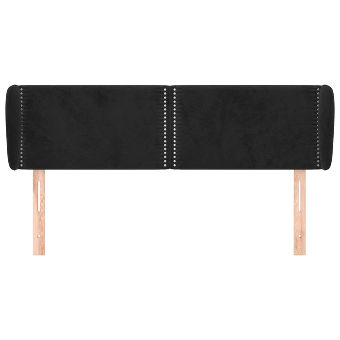 Tăblie de pat cu aripioare negru 147x23x78/88 cm catifea - WALTI WALTI