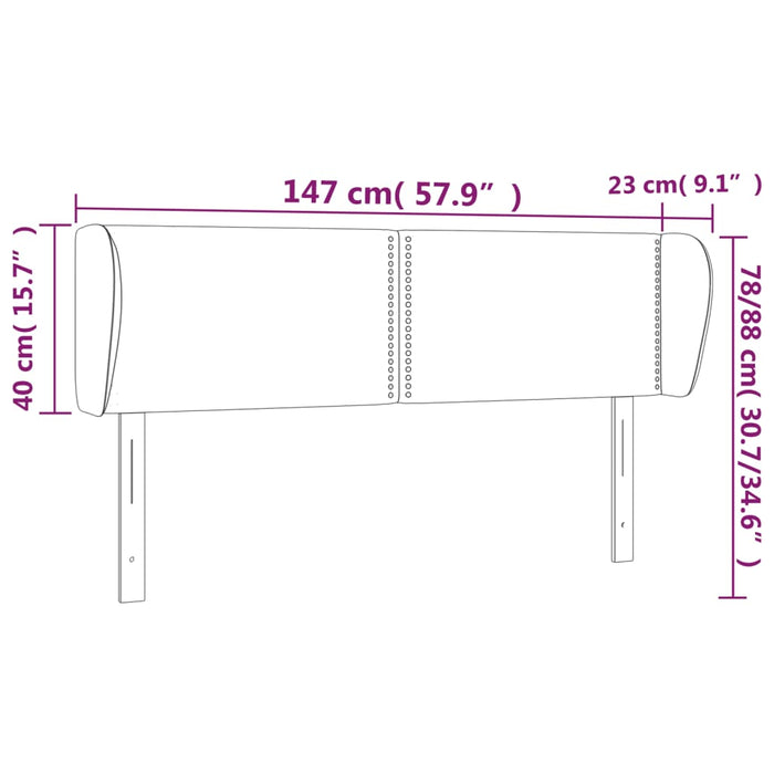 Tăblie pat cu aripioare albastru închis 147x23x78/88 cm catifea - WALTI WALTI