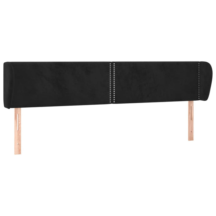 Tăblie de pat cu aripioare negru 163x23x78/88 cm catifea - WALTI WALTI