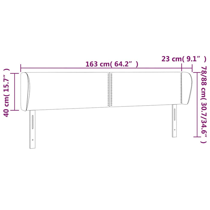 Tăblie pat cu aripioare albastru închis 163x23x78/88 cm catifea - WALTI WALTI