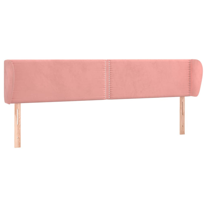 Tăblie de pat cu aripioare roz 163x23x78/88 cm catifea - WALTI WALTI