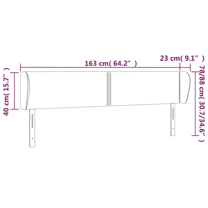 Tăblie de pat cu aripioare roz 163x23x78/88 cm catifea - WALTI WALTI