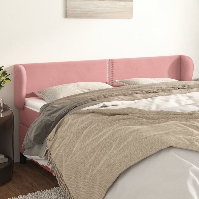 Tăblie de pat cu aripioare roz 163x23x78/88 cm catifea - WALTI WALTI