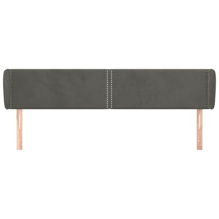 Tăblie de pat cu aripioare gri închis 183x23x78/88 cm catifea - WALTI WALTI