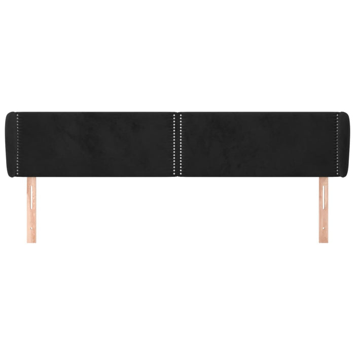 Tăblie de pat cu aripioare negru 183x23x78/88 cm catifea - WALTI WALTI