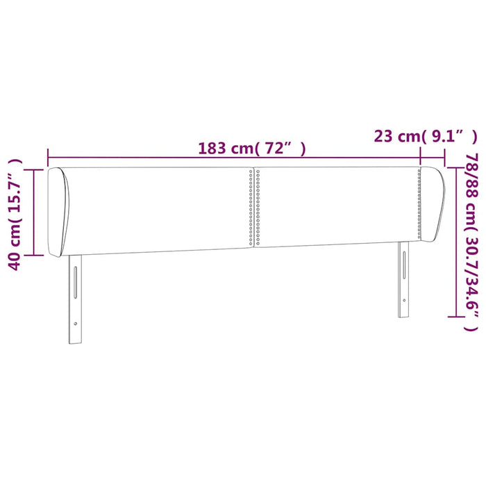 Tăblie de pat cu aripioare verde închis 183x23x78/88 cm catifea - WALTI WALTI