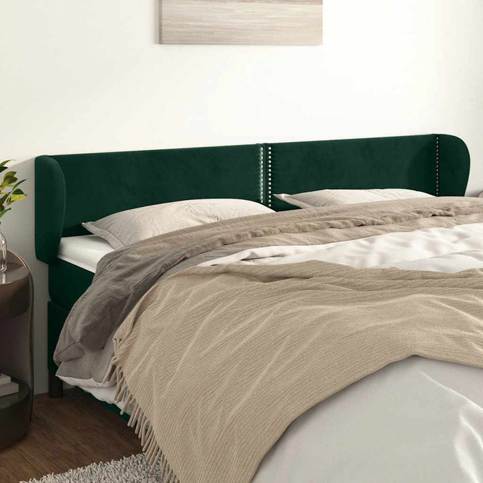 Tăblie de pat cu aripioare verde închis 183x23x78/88 cm catifea - WALTI WALTI