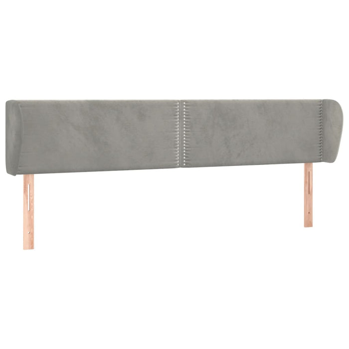 Tăblie de pat cu aripioare gri deschis 203x23x78/88 cm catifea - WALTI WALTI
