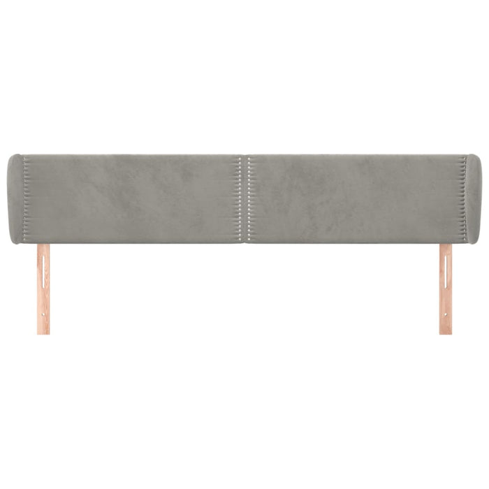 Tăblie de pat cu aripioare gri deschis 203x23x78/88 cm catifea - WALTI WALTI