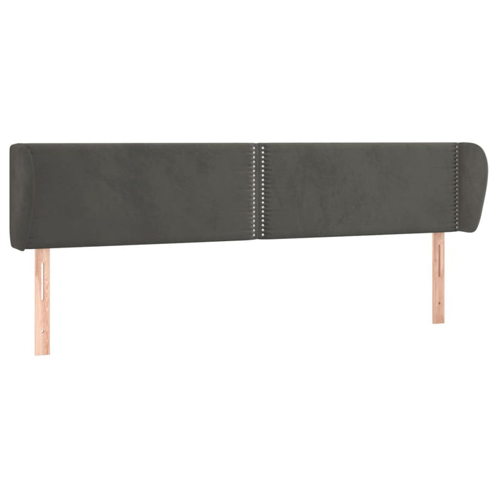 Tăblie de pat cu aripioare gri închis 203x23x78/88 cm catifea - WALTI WALTI
