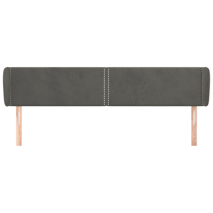 Tăblie de pat cu aripioare gri închis 203x23x78/88 cm catifea - WALTI WALTI