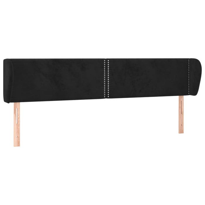 Tăblie de pat cu aripioare negru 203x23x78/88 cm catifea - WALTI WALTI