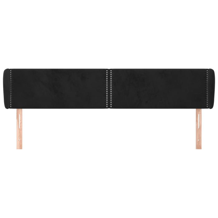 Tăblie de pat cu aripioare negru 203x23x78/88 cm catifea - WALTI WALTI