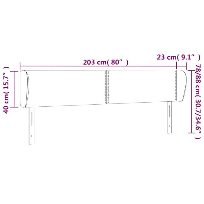Tăblie de pat cu aripioare verde închis 203x23x78/88 cm catifea - WALTI WALTI