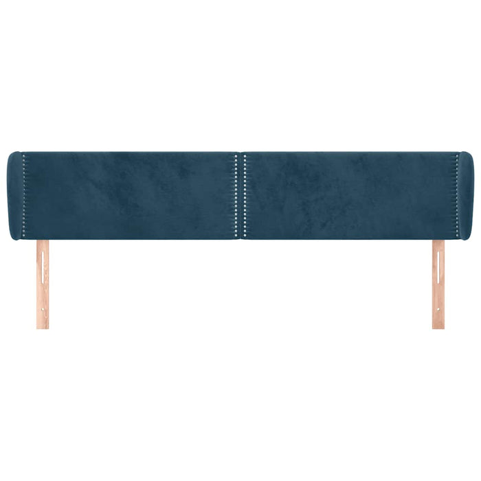Tăblie pat cu aripioare albastru închis 203x23x78/88 cm catifea - WALTI WALTI