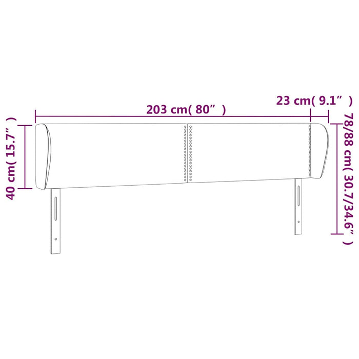 Tăblie pat cu aripioare albastru închis 203x23x78/88 cm catifea - WALTI WALTI