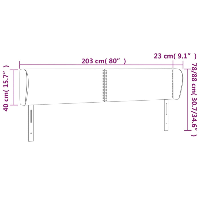 Tăblie de pat cu aripioare roz 203x23x78/88 cm catifea - WALTI WALTI