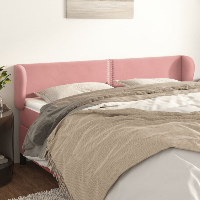 Tăblie de pat cu aripioare roz 203x23x78/88 cm catifea - WALTI WALTI
