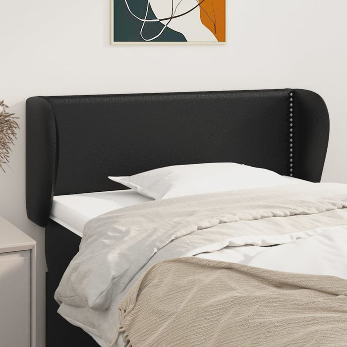 Tăblie de pat cu aripioare negru 83x23x78/88 cm piele ecologică - WALTI WALTI