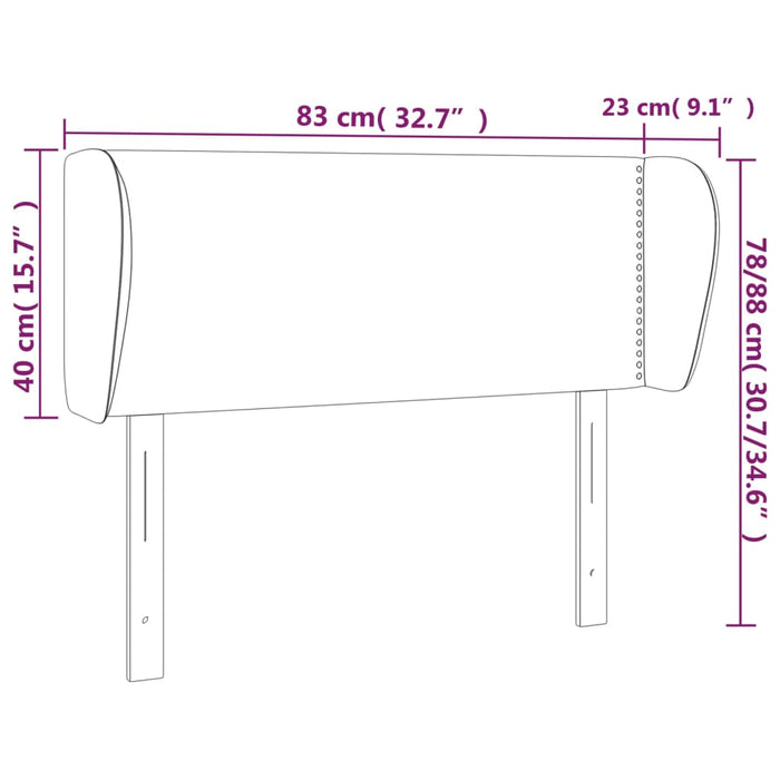 Tăblie de pat cu aripioare gri 83x23x78/88 cm piele ecologică WALTI