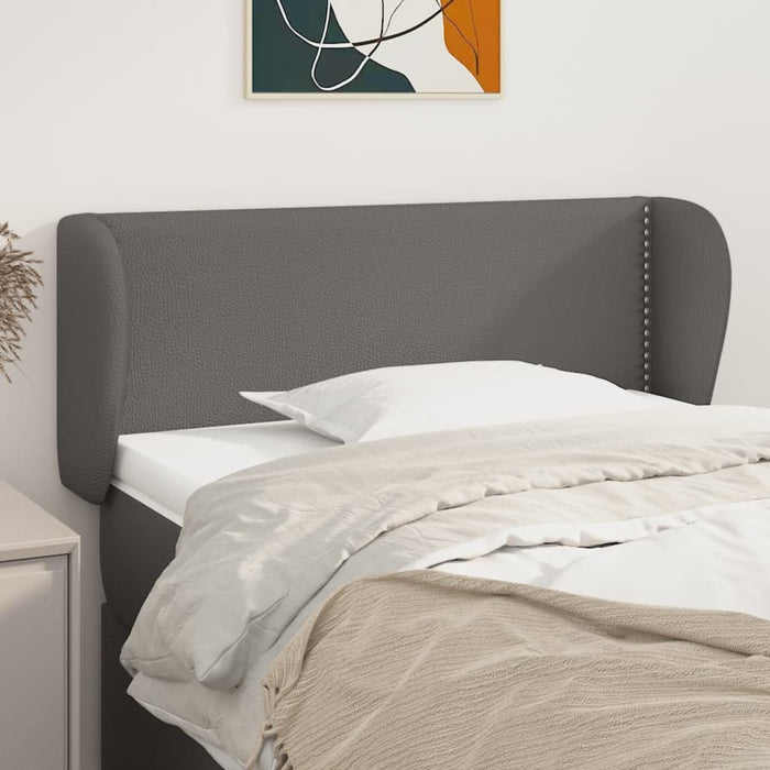 Tăblie de pat cu aripioare gri 83x23x78/88 cm piele ecologică WALTI