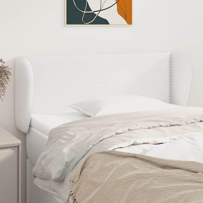 Tăblie de pat cu aripioare alb 103x23x78/88 cm piele ecologică - WALTI WALTI