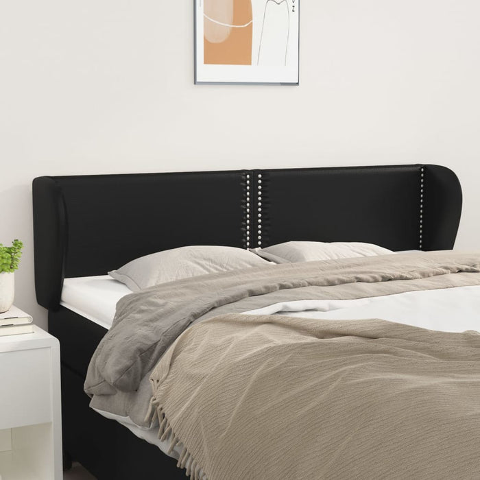 Tăblie de pat cu aripioare negru 147x23x78/88cm piele ecologică - WALTI WALTI
