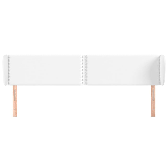 Tăblie de pat cu aripioare alb 203x23x78/88 cm piele ecologică - WALTI WALTI