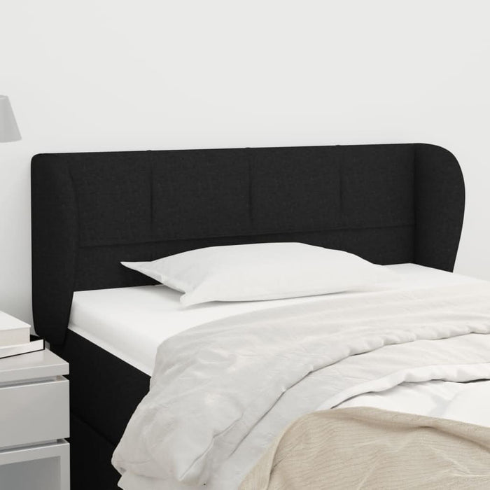 Tăblie de pat cu aripioare negru 83x23x78/88 cm material textil - WALTI WALTI