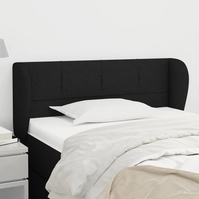 Tăblie de pat cu aripioare negru 93x23x78/88 cm textil - WALTI WALTI