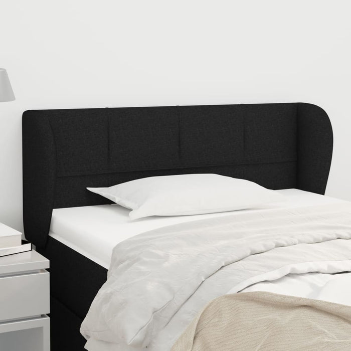 Tăblie de pat cu aripioare negru 103x23x78/88 cm textil - WALTI WALTI