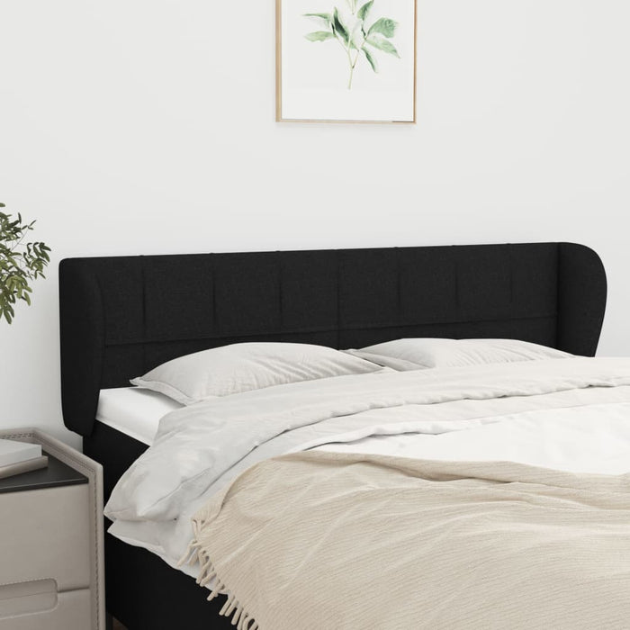 Tăblie de pat cu aripioare negru 147x23x78/88 cm textil - WALTI WALTI