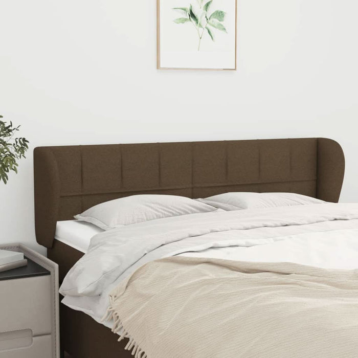 Tăblie de pat cu aripioare maro închis 147x23x78/88 cm textil - WALTI WALTI