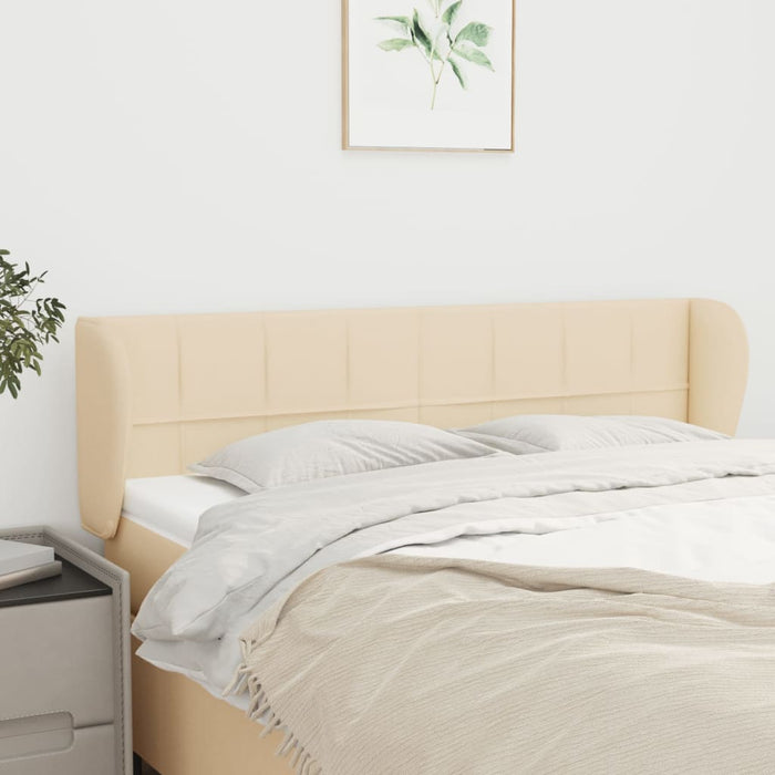 Tăblie de pat cu aripioare crem 147x23x78/88 cm material textil - WALTI WALTI