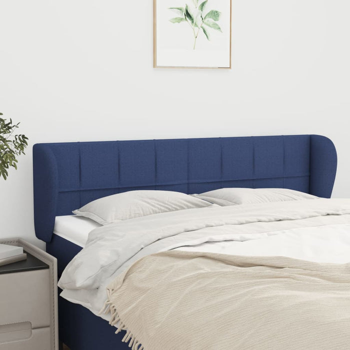 Tăblie de pat cu aripioare, albastru, 147x23x78/88 cm textil - WALTI WALTI