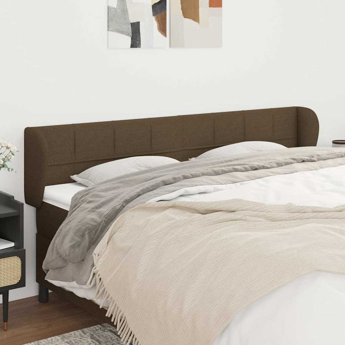 Tăblie de pat cu aripioare maro închis 163x23x78/88 cm textil WALTI