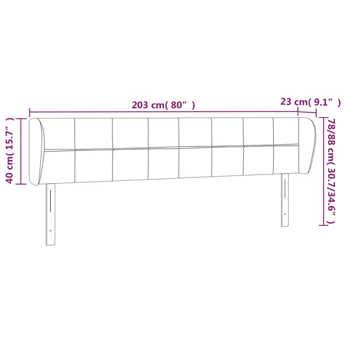 Tăblie de pat cu aripioare crem 203x23x78/88 cm textil - WALTI WALTI