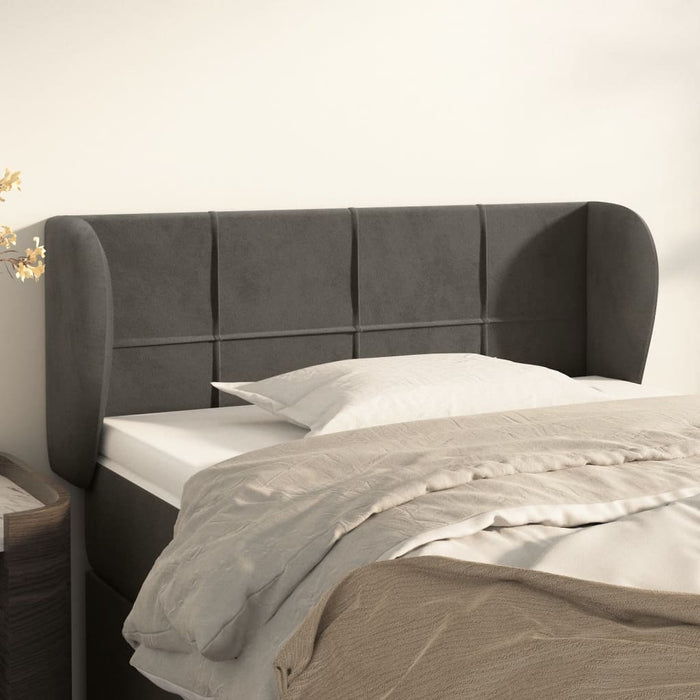 Tăblie de pat cu aripioare gri închis 83x23x78/88 cm catifea - WALTI WALTI