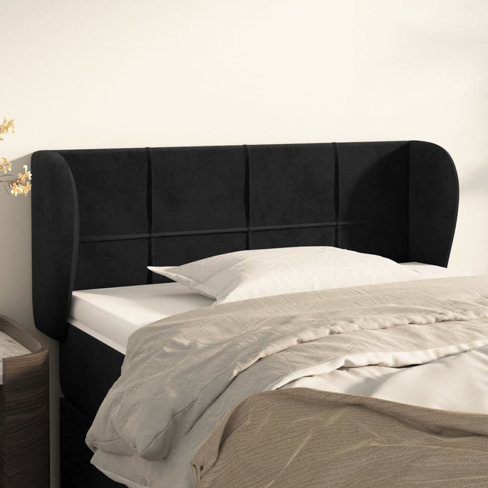 Tăblie de pat cu aripioare negru 83x23x78/88 cm catifea - WALTI WALTI