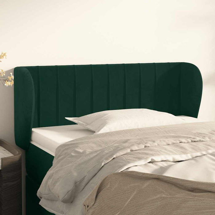 Tăblie de pat cu aripioare verde închis 83x23x78/88 cm catifea - WALTI WALTI