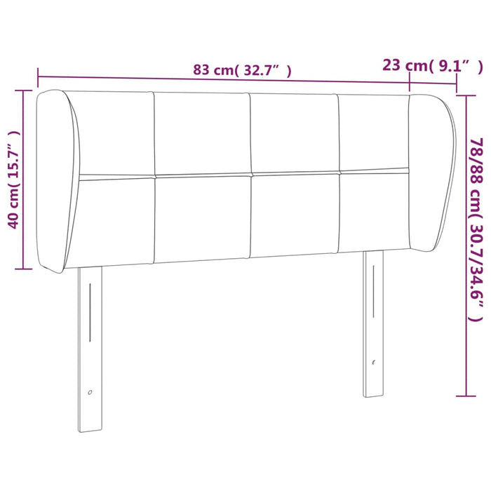 Tăblie de pat cu aripioare roz 83x23x78/88 cm catifea - WALTI WALTI